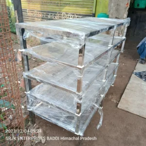 Stainless Steel Pallet with Blister & Railings Storage Rack